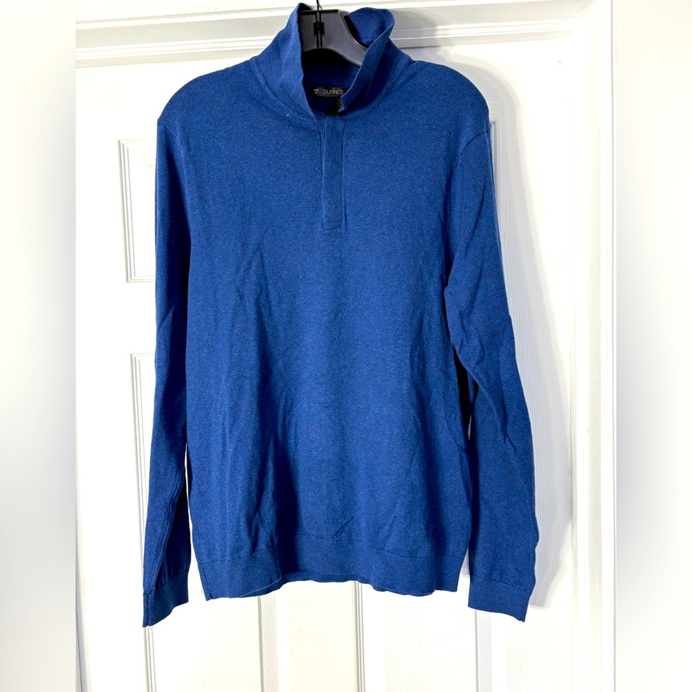 Blue Turtleneck Sweater with Mock Neck